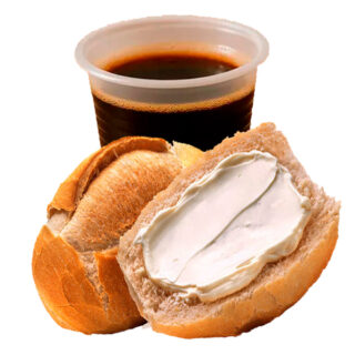 Pão com manteiga + copo café de 80ml